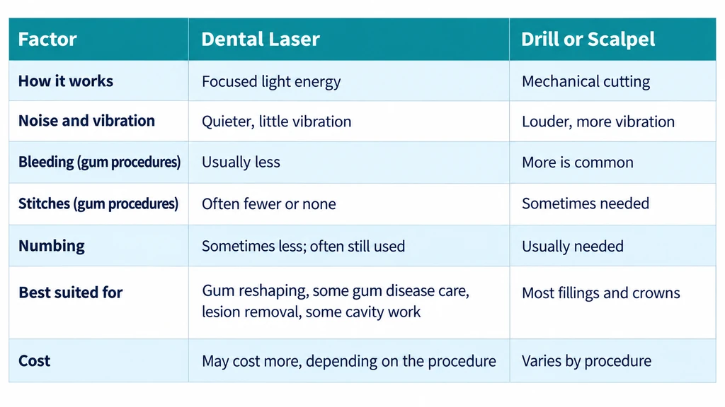 Laser vs. Traditional Dental Tools